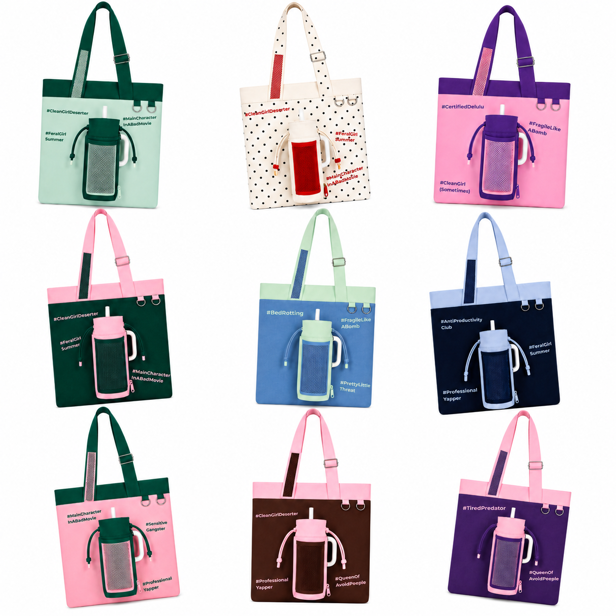 Giant Water Bottle Tote Collection