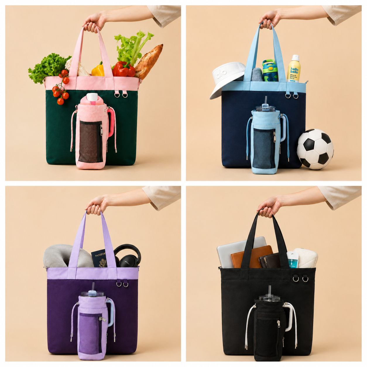Giant Water Bottle Totes for Work & Everyday Life