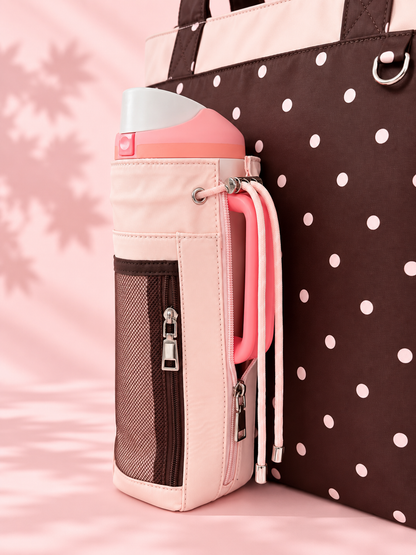 Limited Edition｜Blushing Cocoa🤎🌸 - Off Script Handcrafted Giant Water Bottle Tote Bag