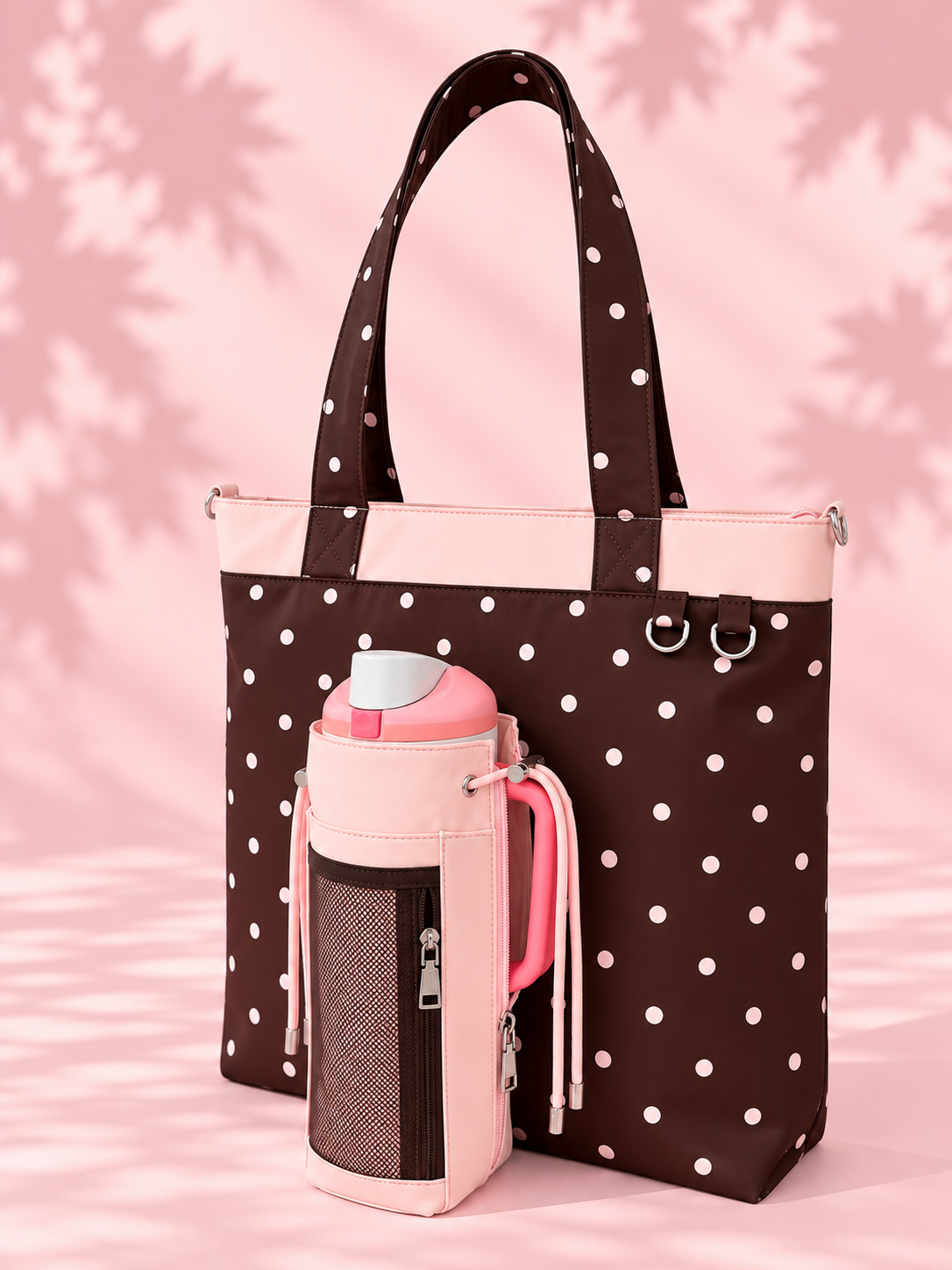 Limited Edition｜Blushing Cocoa🤎🌸 - Off Script Handcrafted Giant Water Bottle Tote Bag