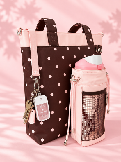 Limited Edition｜Blushing Cocoa🤎🌸 - Off Script Handcrafted Giant Water Bottle Tote Bag