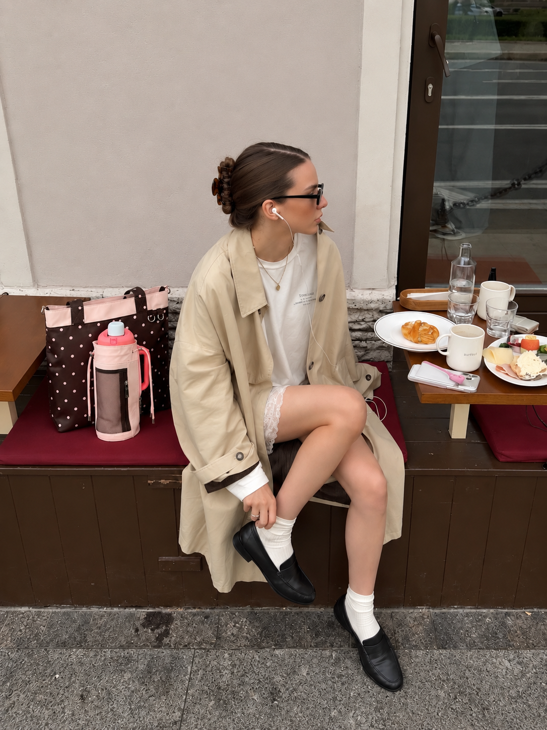 Limited Edition｜Blushing Cocoa🤎🌸 - Off Script Handcrafted Giant Water Bottle Tote Bag