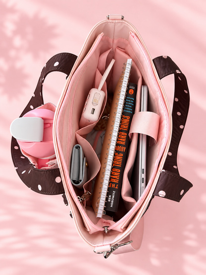 Limited Edition｜Blushing Cocoa🤎🌸 - Off Script Handcrafted Giant Water Bottle Tote Bag