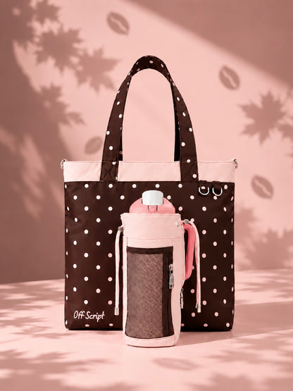 Limited Edition｜Blushing Cocoa🤎🌸 - Off Script Handcrafted Giant Water Bottle Tote Bag
