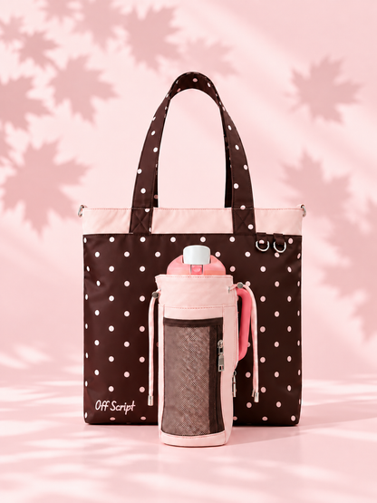 Limited Edition｜Blushing Cocoa🤎🌸 - Off Script Handcrafted Giant Water Bottle Tote Bag
