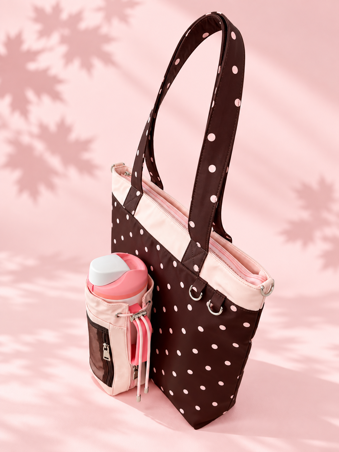 Limited Edition｜Blushing Cocoa🤎🌸 - Off Script Handcrafted Giant Water Bottle Tote Bag